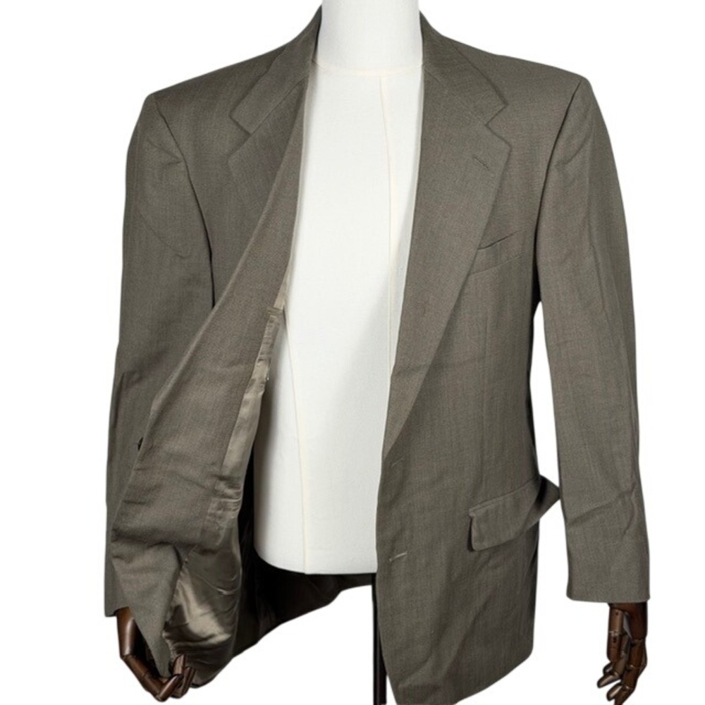 Austin Reed London for Dillards Mens 42R Blazer Sport Coat Olive Grey Tailor USA